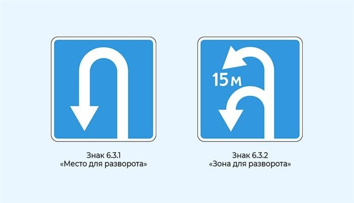 Табличка 6. 3. 1 зона разворота и 6. 3. 2 зона разворота